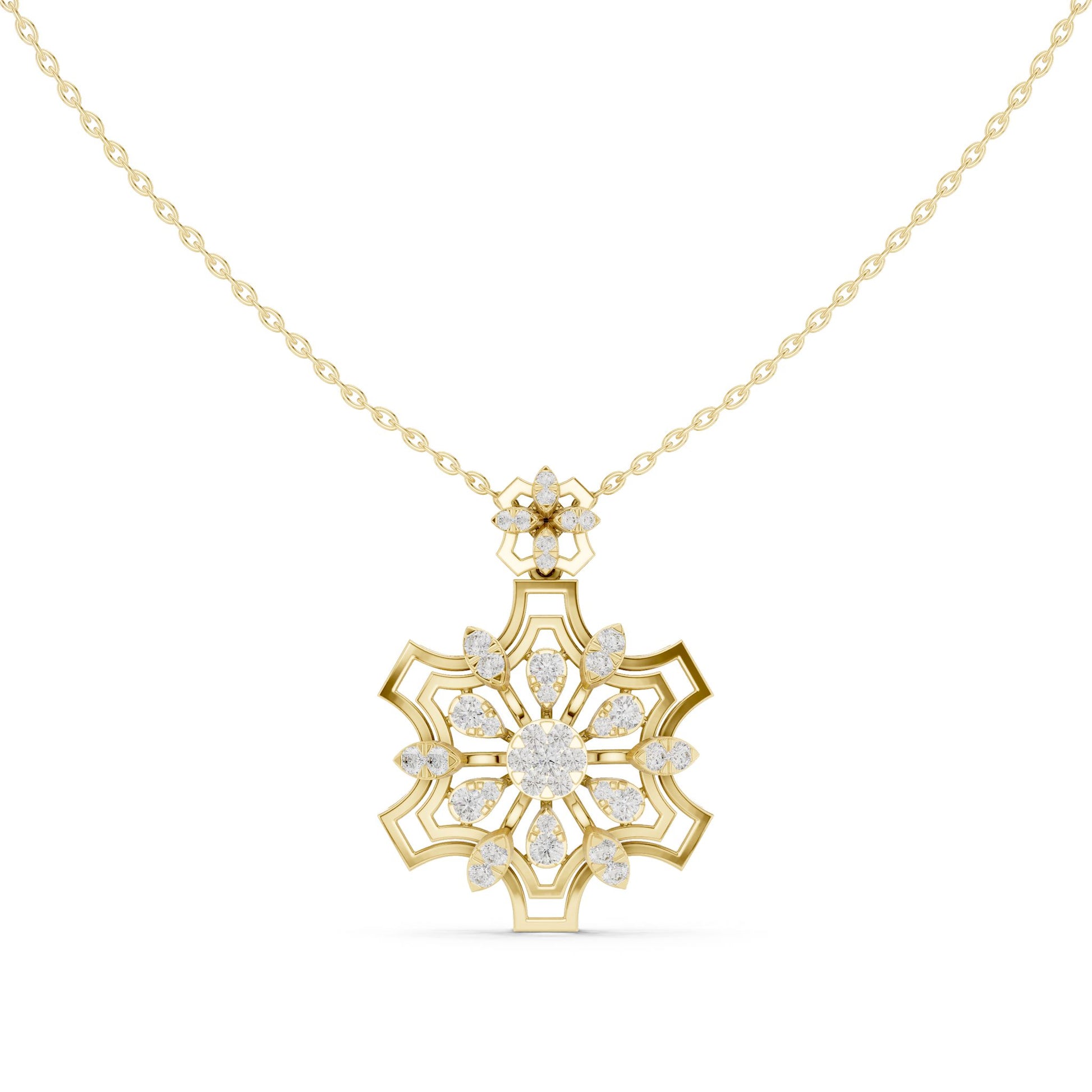 Round Lab Grown Diamond Cluster Pendant
