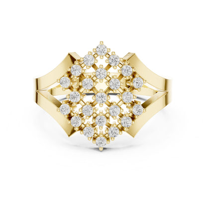 Round Lab Grown Diamond Cluster Engagement Ring
