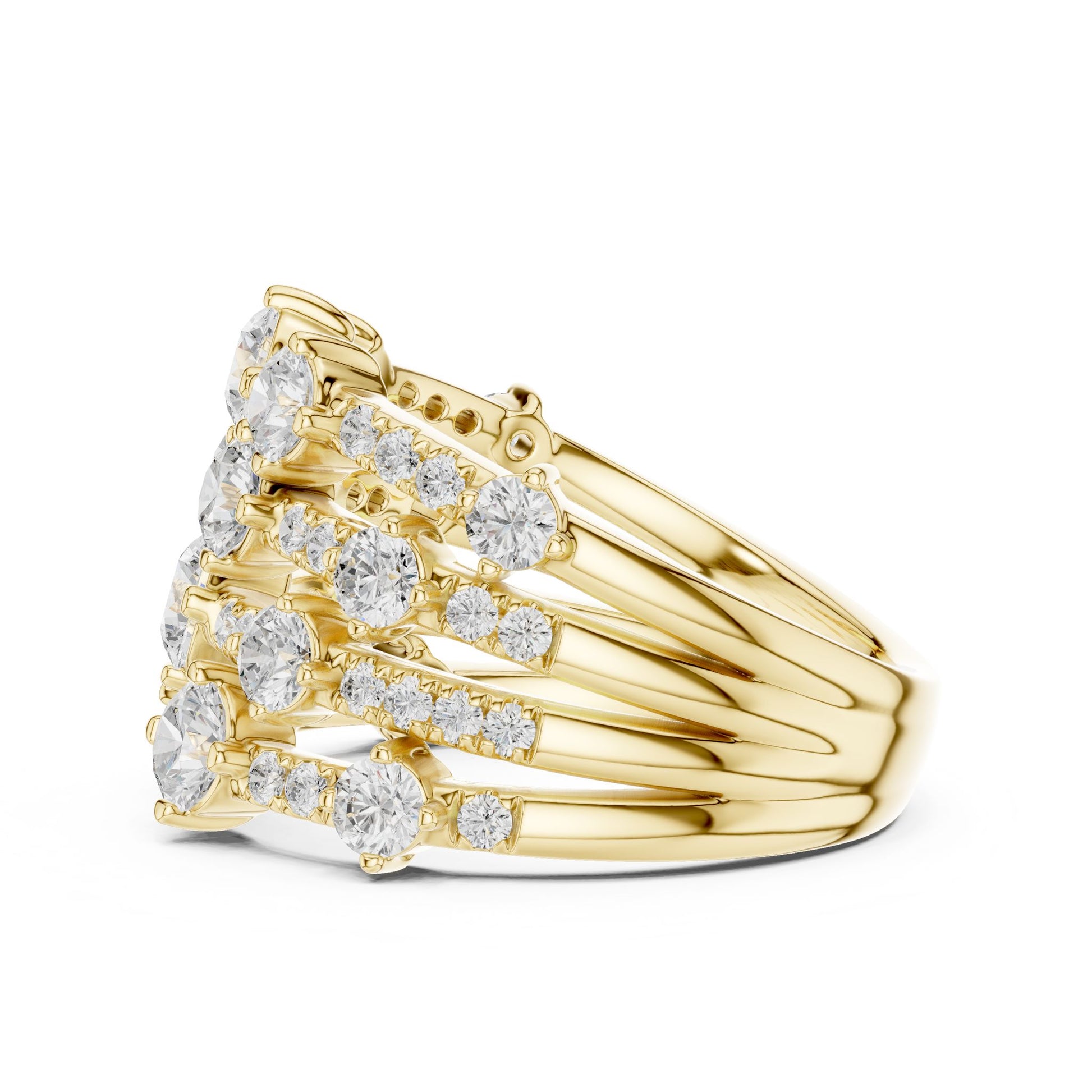 Round Lab Grown Diamond Cluster Engagement Ring