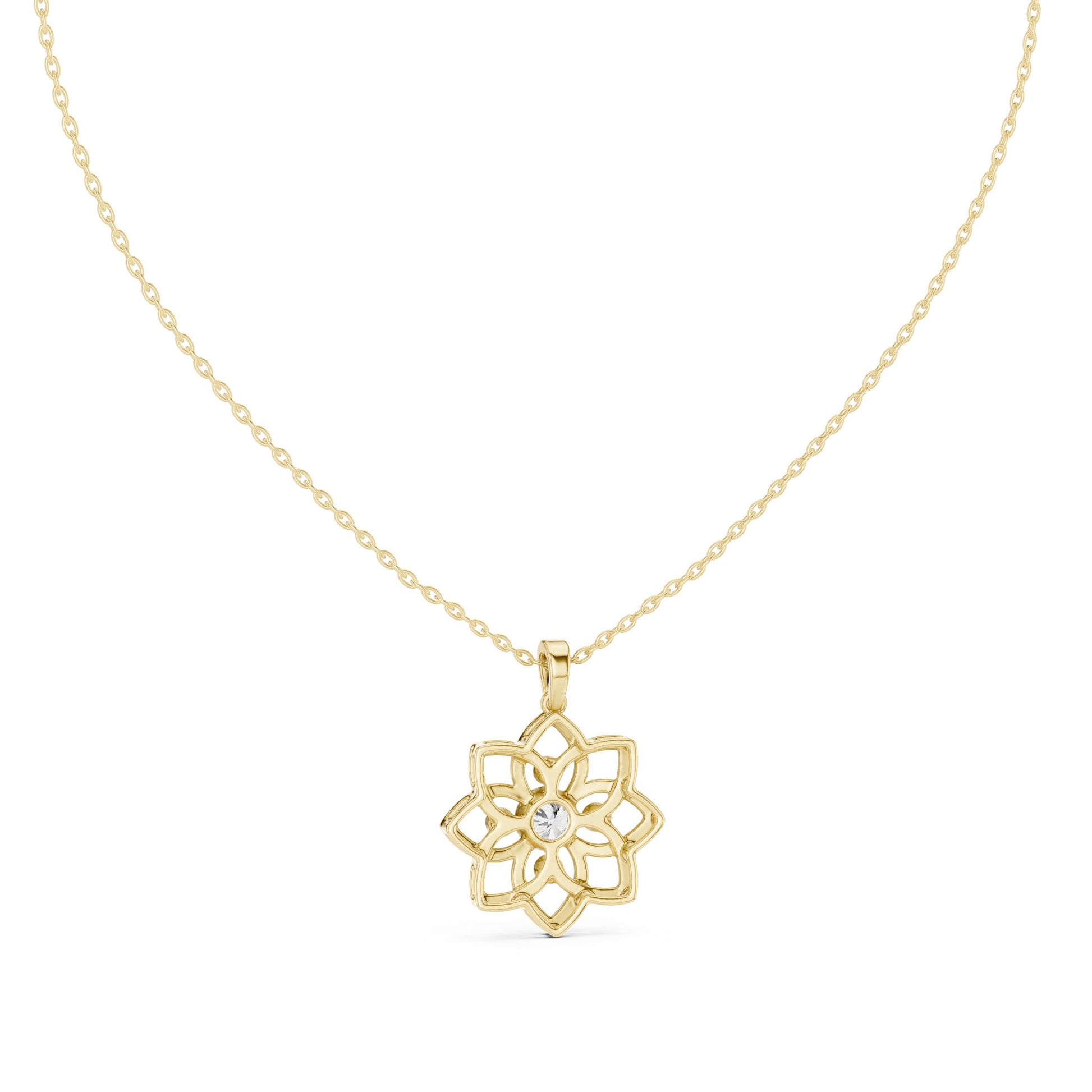 Round Lab Grown Diamond Cluster Pendant
