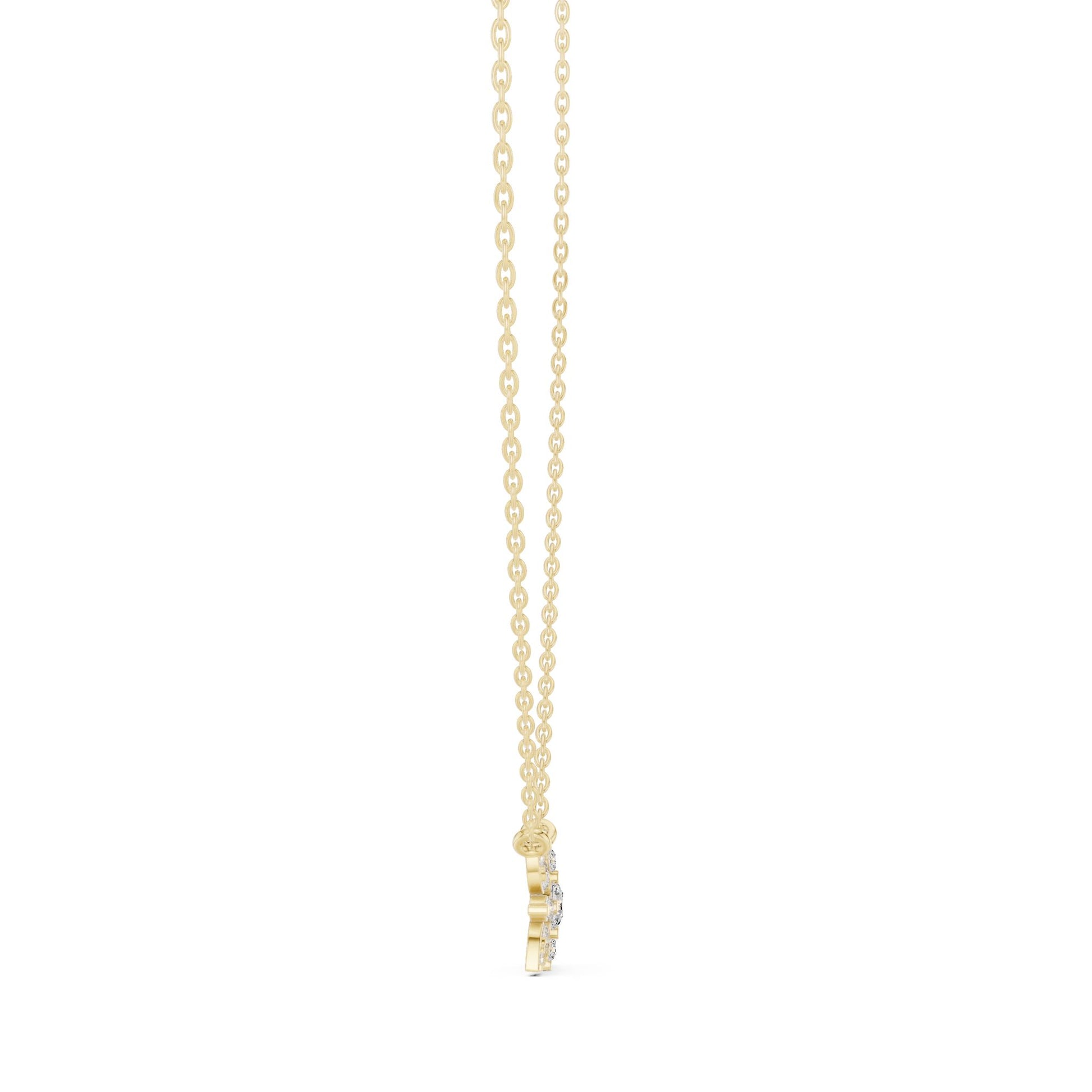 Round Lab Grown Diamond Cluster Pendant