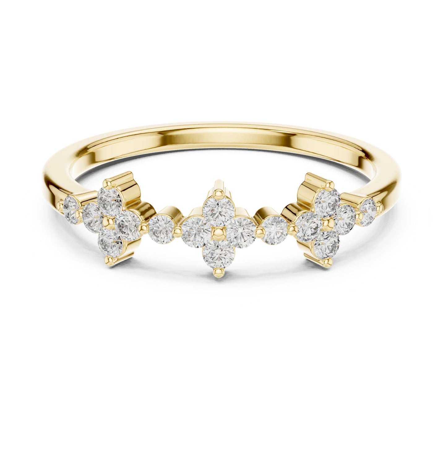 Round Lab Grown Diamond Cluster Engagement Ring