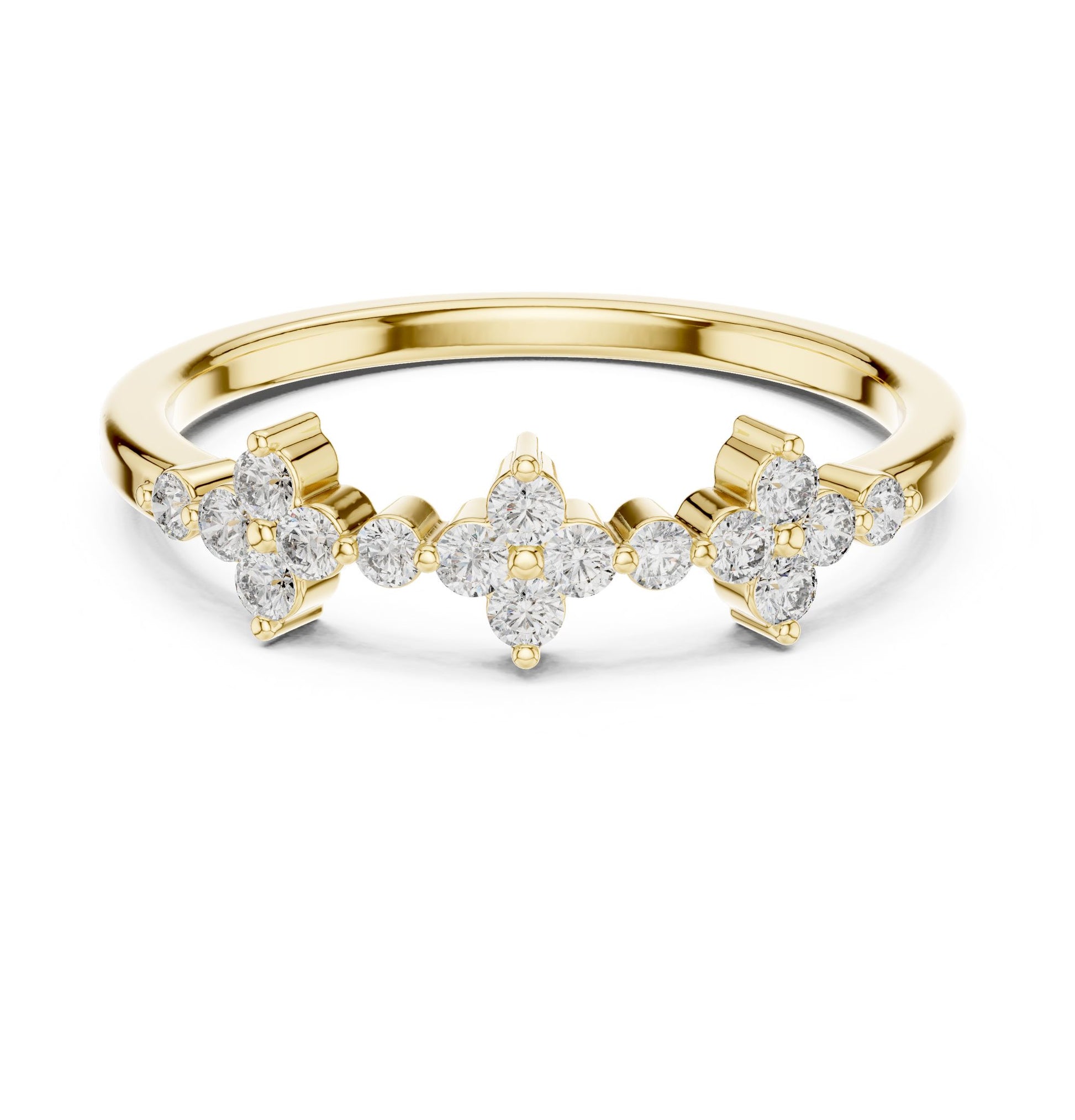 Round Lab Grown Diamond Cluster Engagement Ring