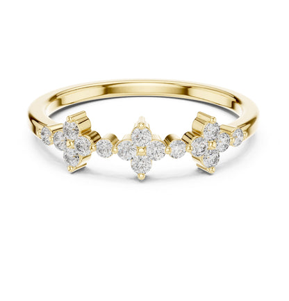Round Lab Grown Diamond Cluster Engagement Ring