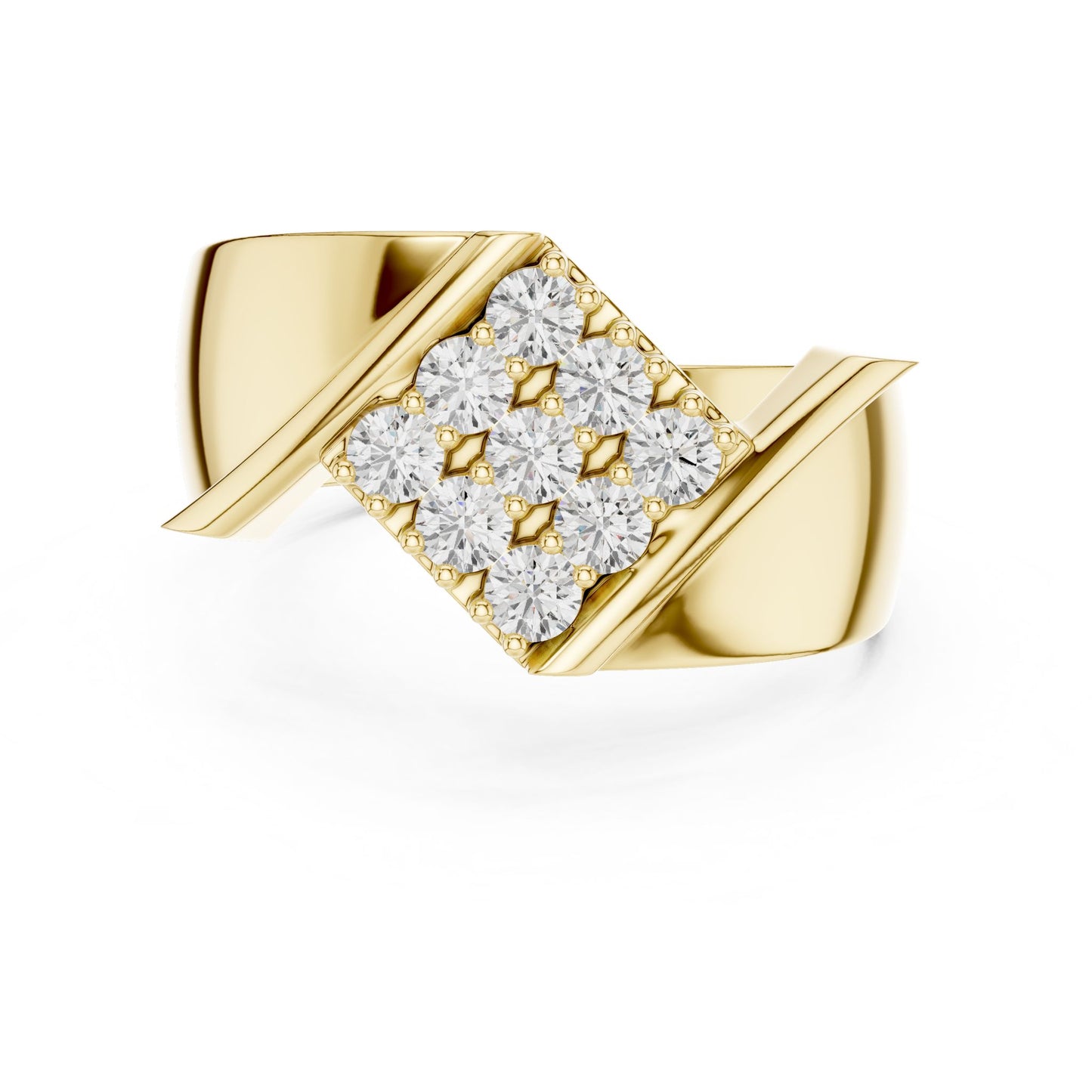 Men's Round Lab Grown Diamond Cluster Ring