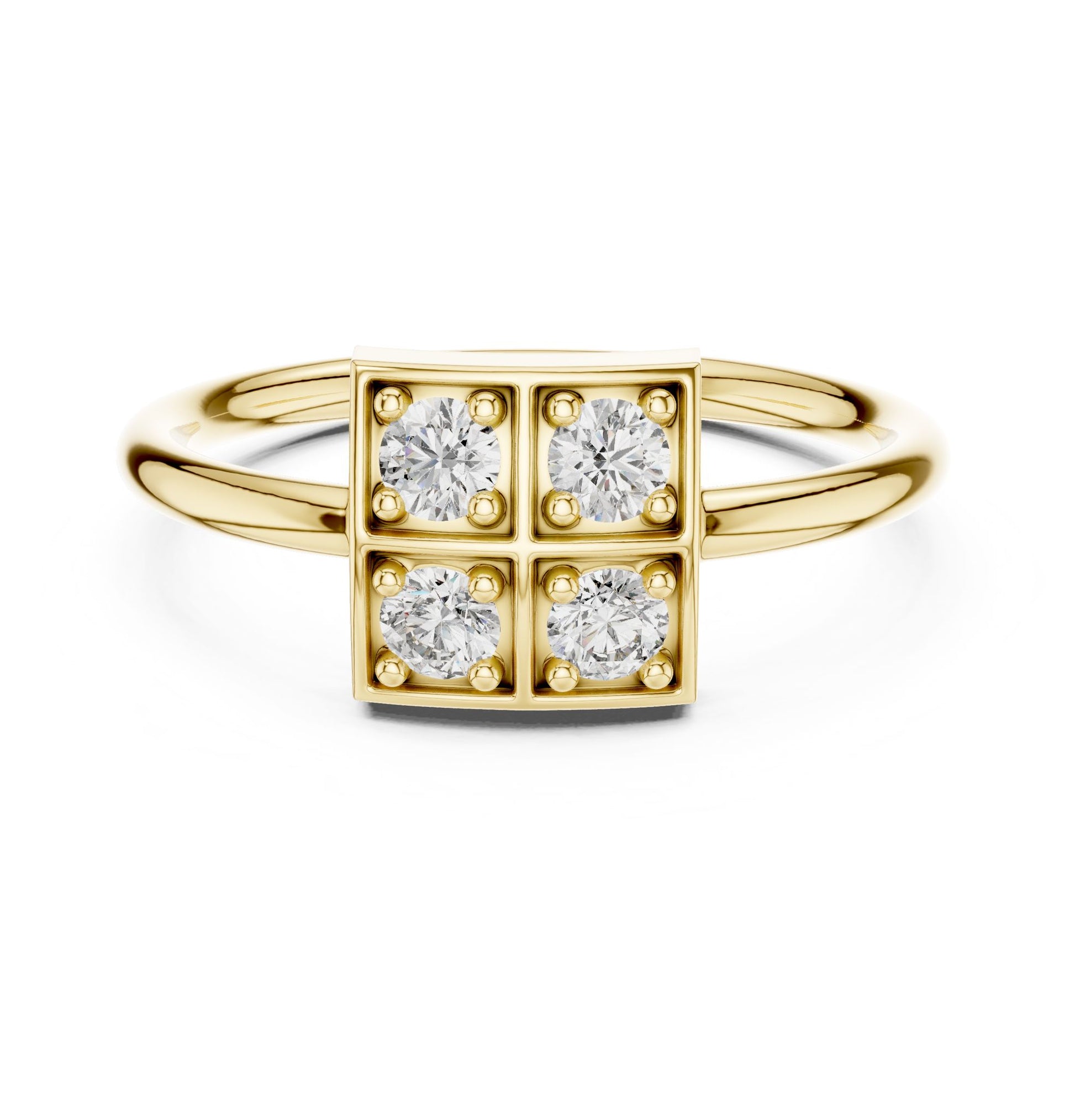 Round Lab Grown Diamond Cluster Engagement Ring