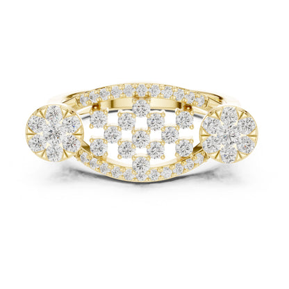 Round Lab Grown Diamond Cluster Engagement Ring