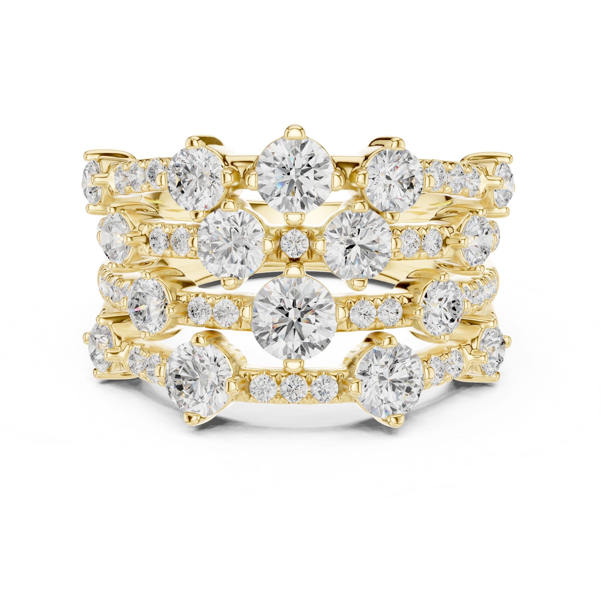 Round Lab Grown Diamond Cluster Engagement Ring