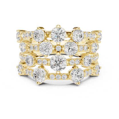 Round Lab Grown Diamond Cluster Engagement Ring