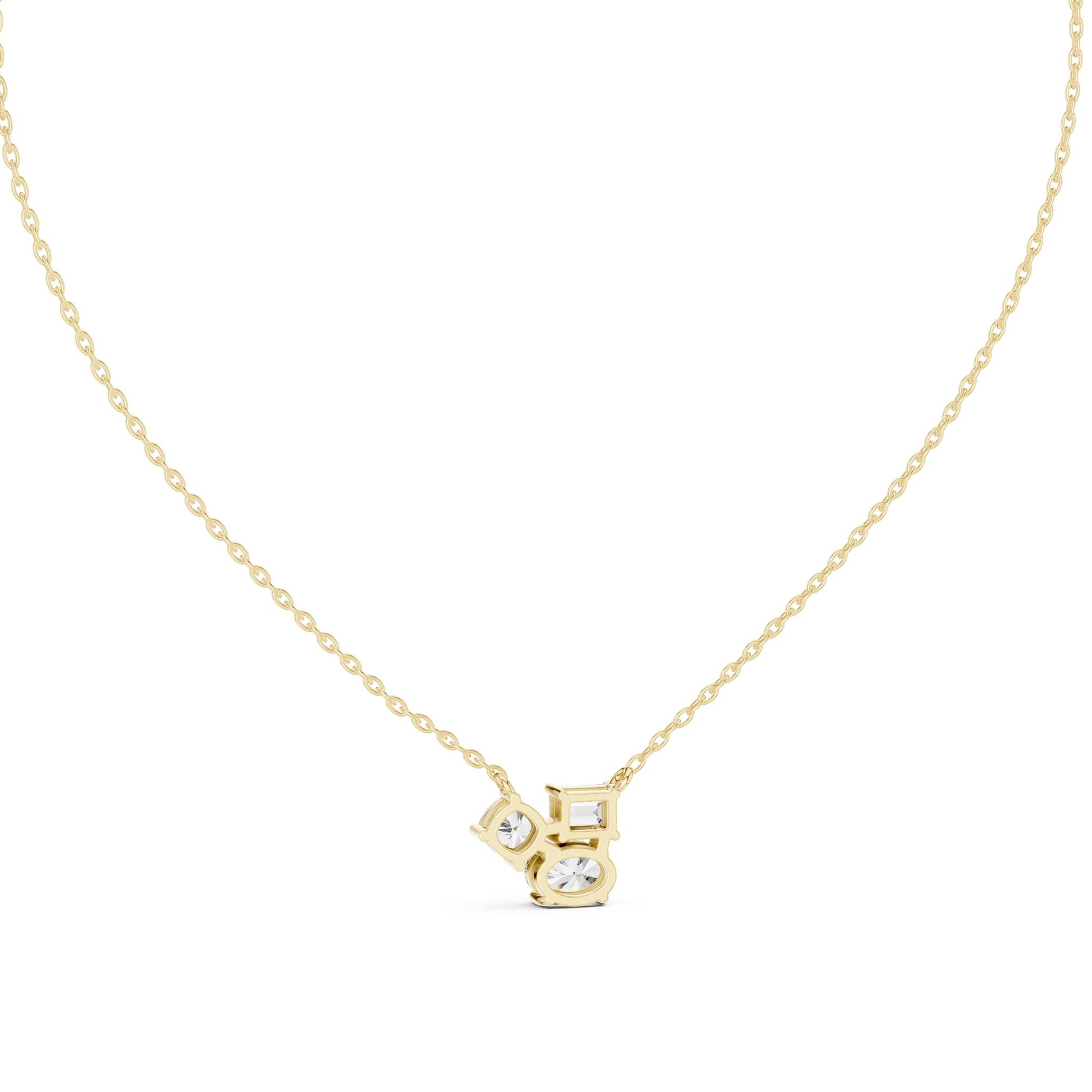 Round Lab Grown Diamond Cluster Pendant