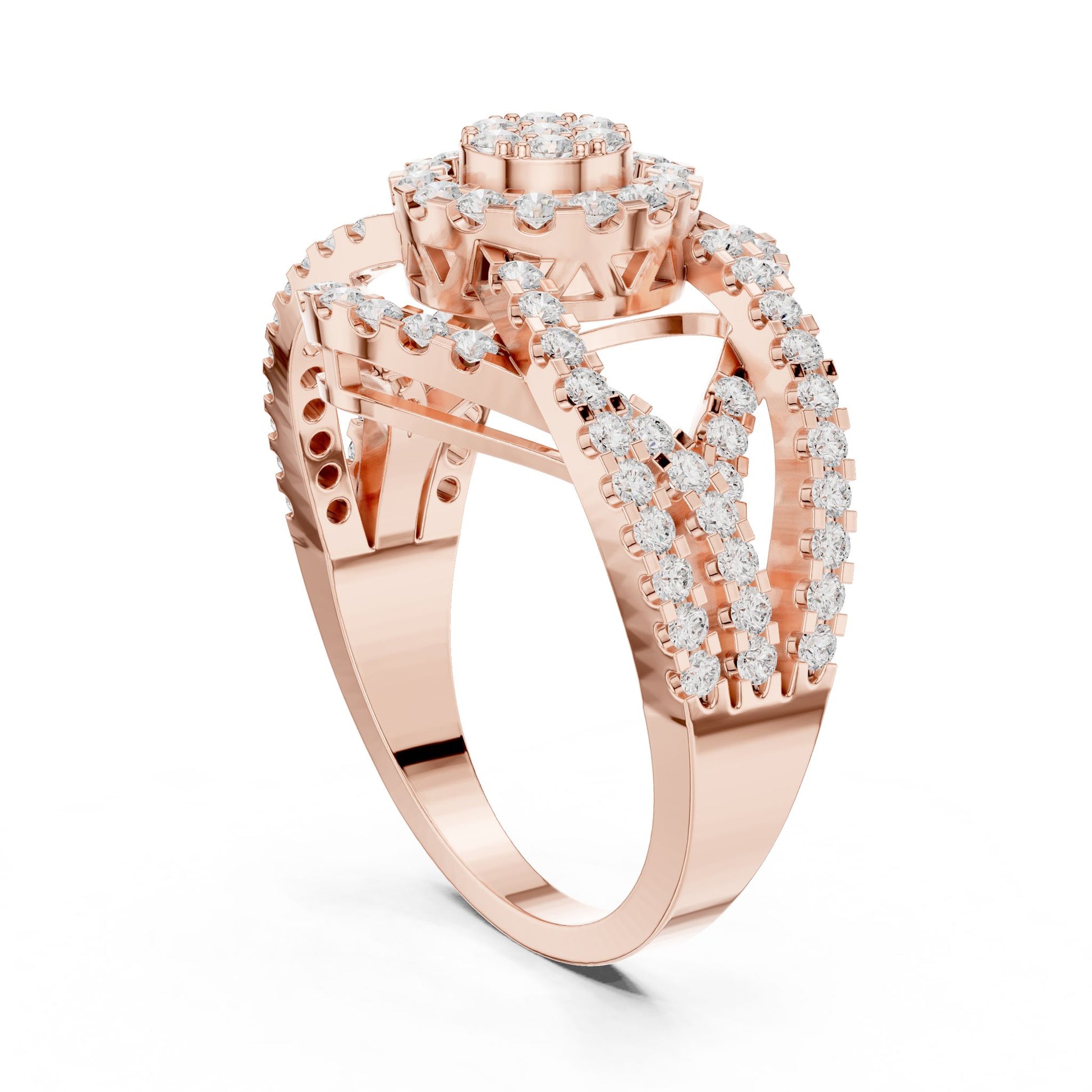 Round Lab Grown Diamond Halo Engagement Ring