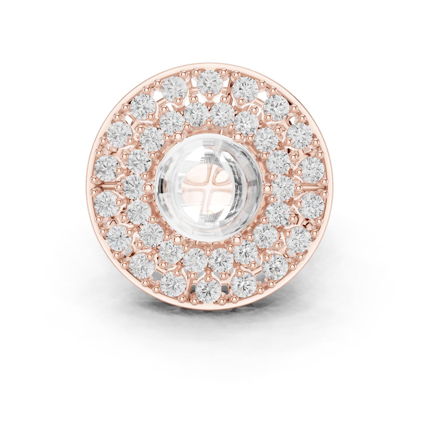 Round Lab Grown Diamond Halo Engagement Ring