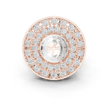 Round Lab Grown Diamond Halo Engagement Ring