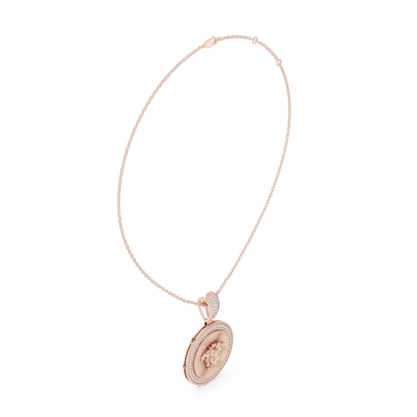 Round Lab Grown Diamond Halo Pendant