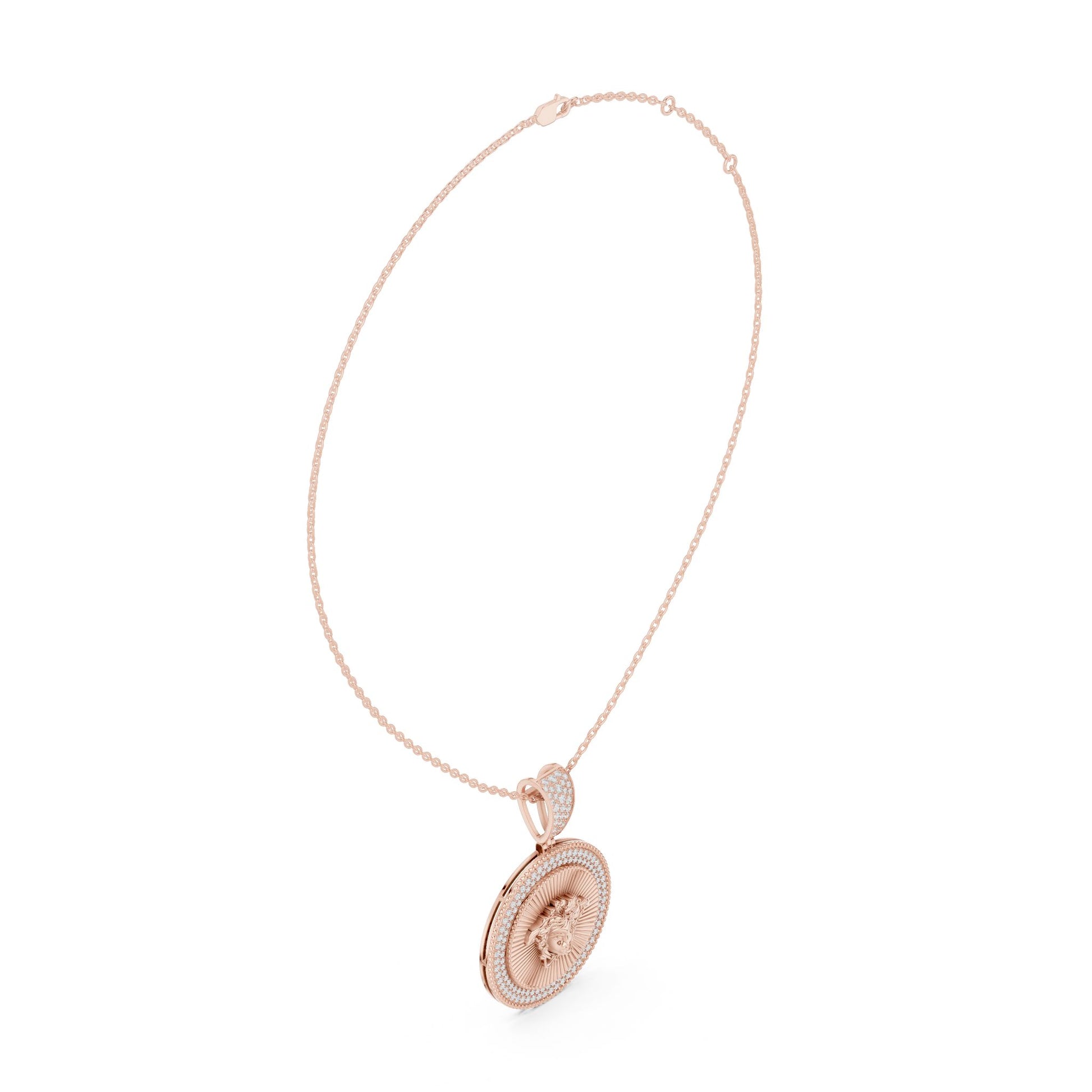 Round Lab Grown Diamond Halo Pendant