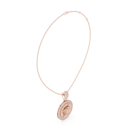 Round Lab Grown Diamond Halo Pendant