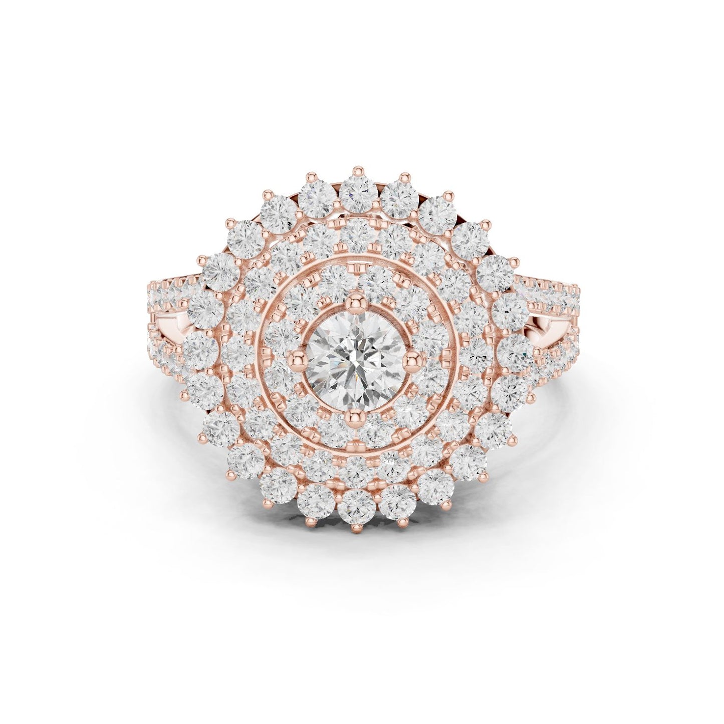 Round Lab Grown Diamond Halo Engagement Ring