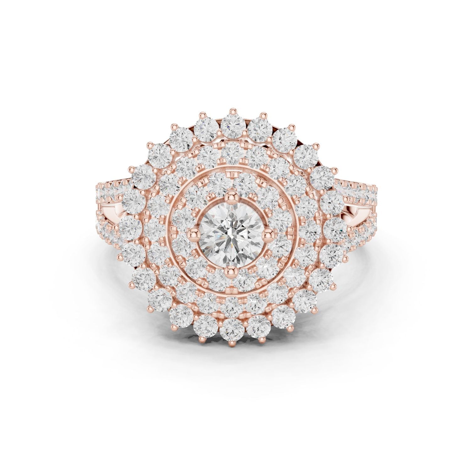 Round Lab Grown Diamond Halo Engagement Ring