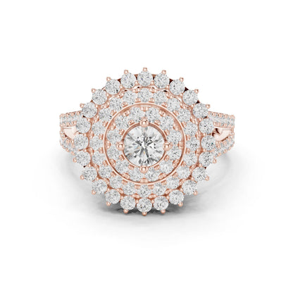 Round Lab Grown Diamond Halo Engagement Ring