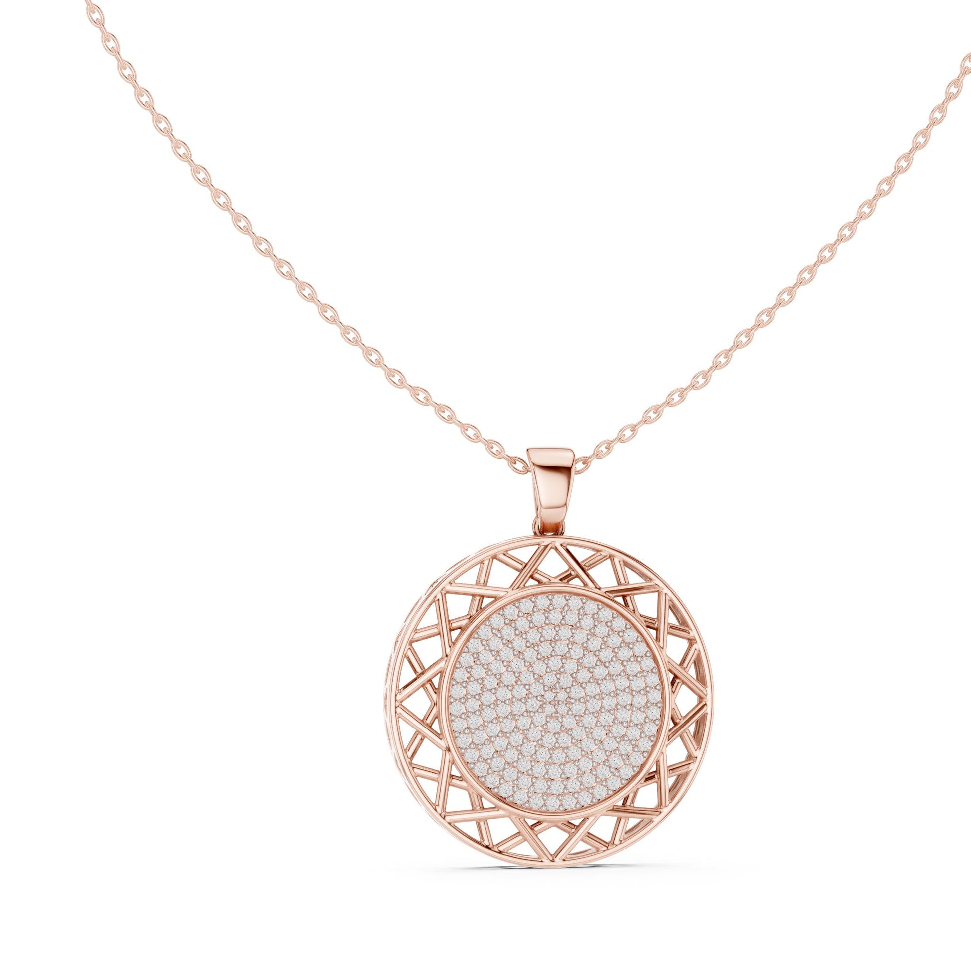 Round Lab Grown Diamond Halo Pendant