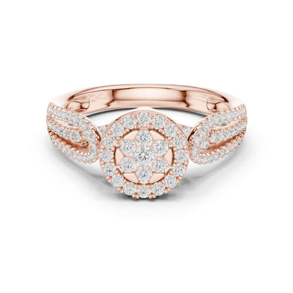 Round Lab Grown Diamond Halo Engagement Ring