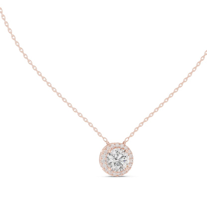 Round Lab Grown Diamond Halo Pendant