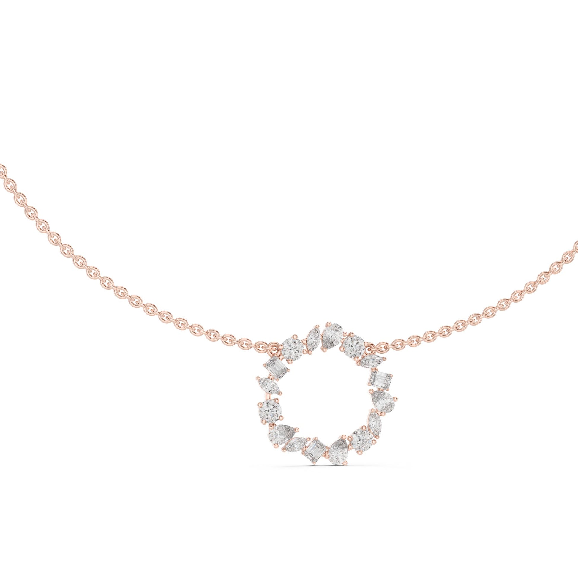 Round Lab Grown Diamond Halo Pendant