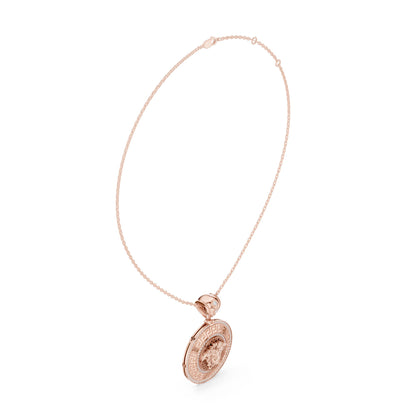 Round Lab Grown Diamond Halo Pendant