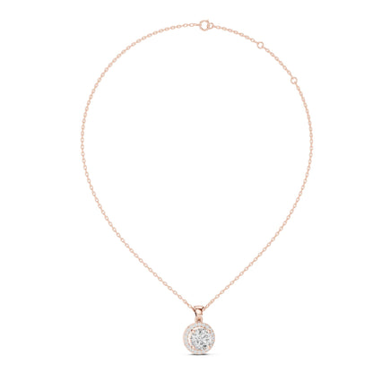 Round Lab Grown Diamond Halo Pendant