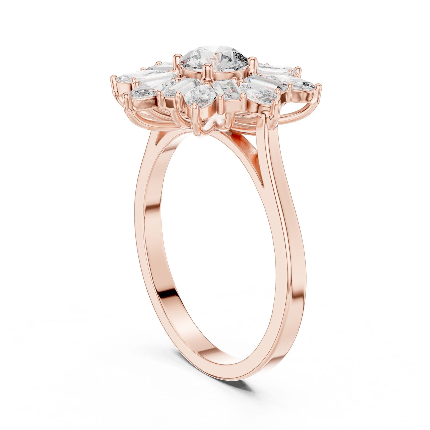 Round Lab Grown Diamond Halo Engagement Ring