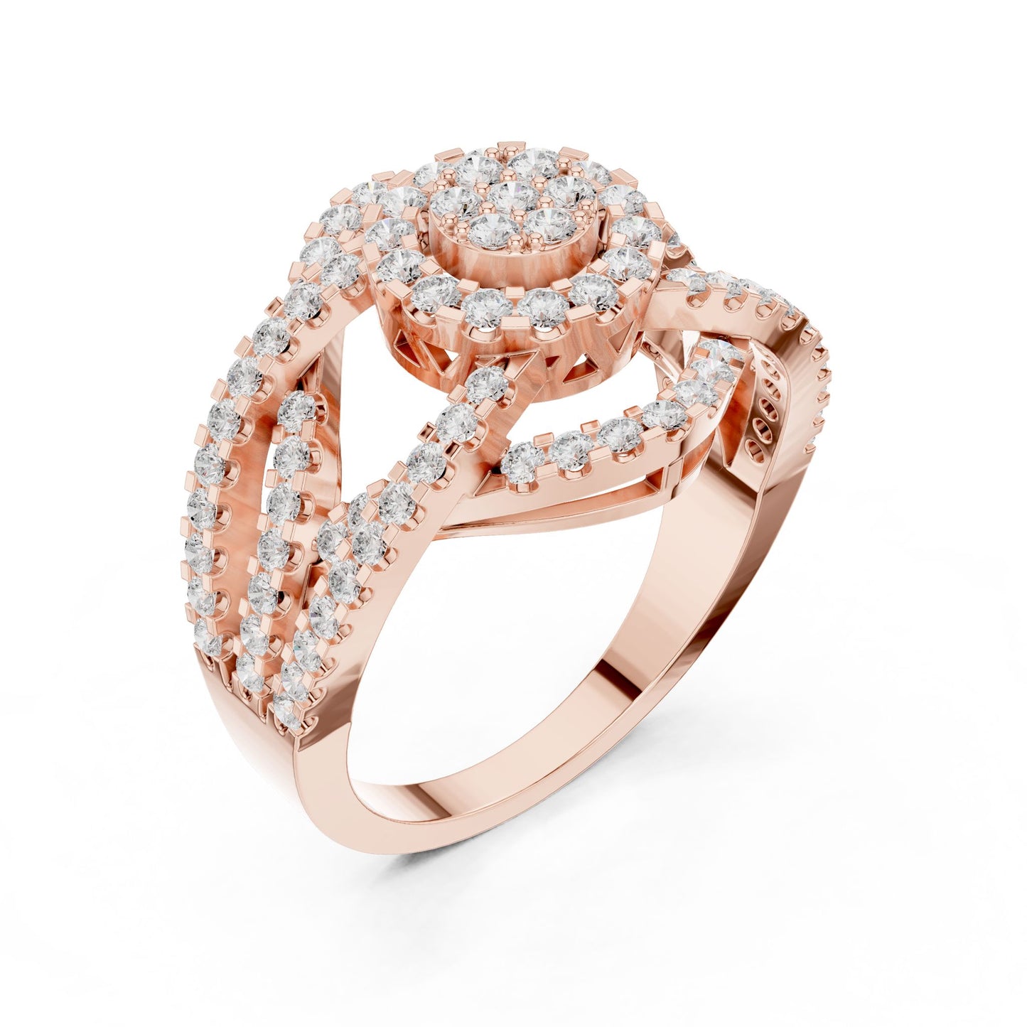 Round Lab Grown Diamond Halo Engagement Ring