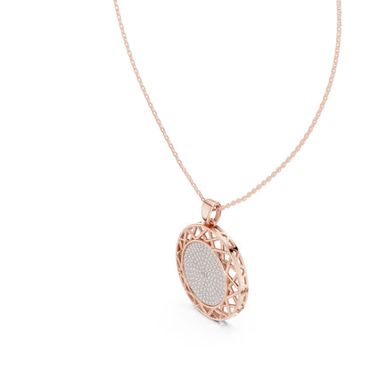 Round Lab Grown Diamond Halo Pendant