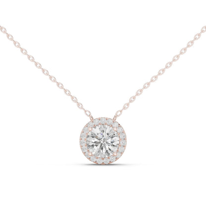 Round Lab Grown Diamond Halo Pendant