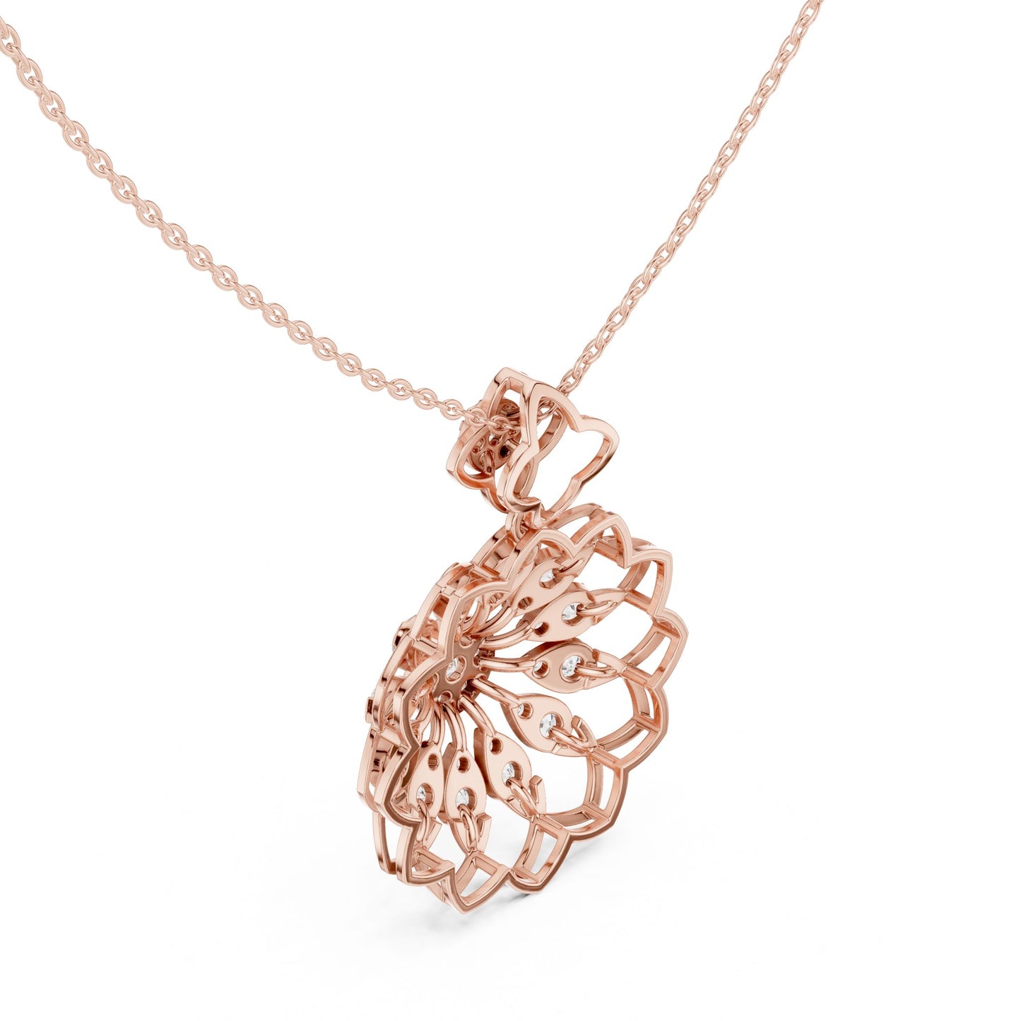 Round Lab Grown Diamond Halo Pendant