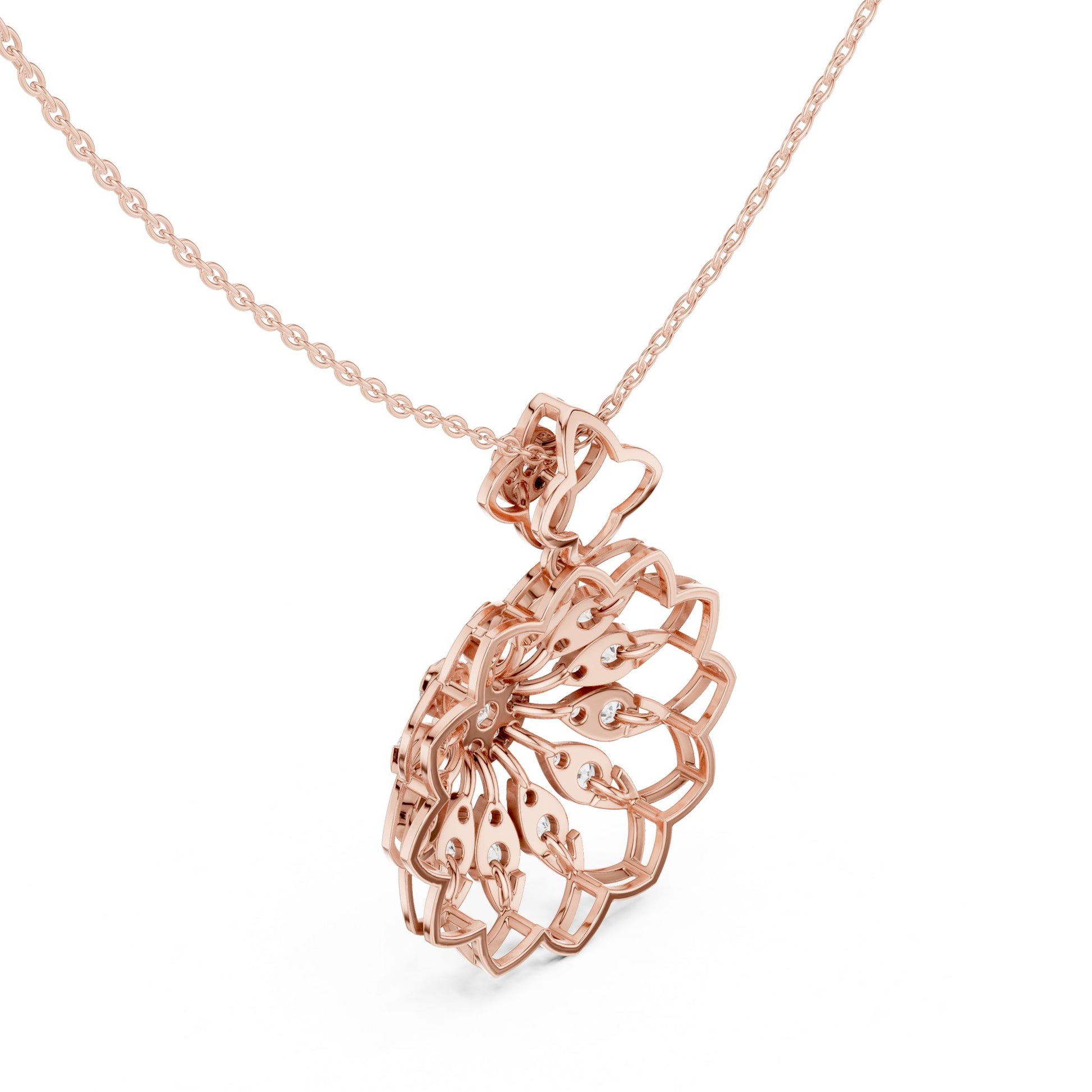 Round Lab Grown Diamond Halo Pendant