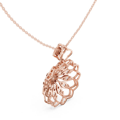 Round Lab Grown Diamond Halo Pendant