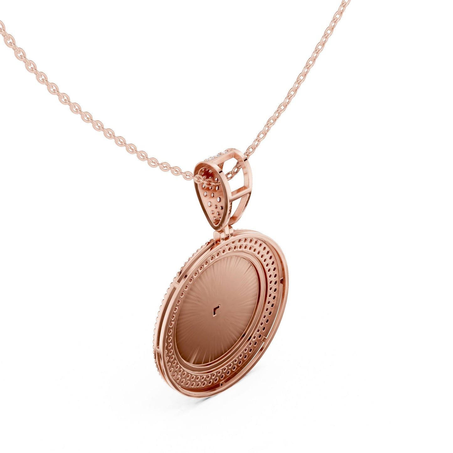 Round Lab Grown Diamond Halo Pendant