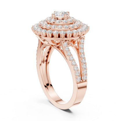 Round Lab Grown Diamond Halo Engagement Ring