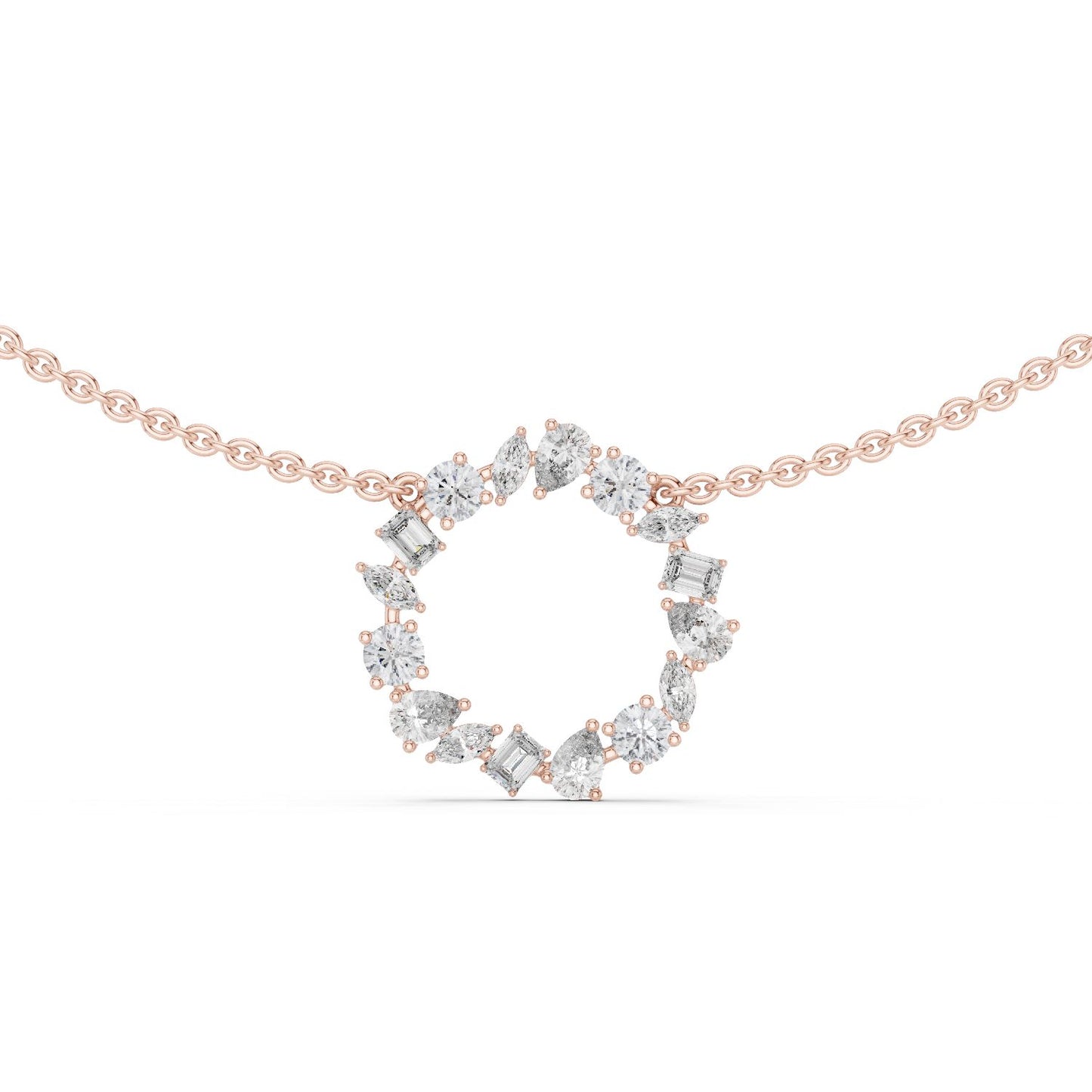 Round Lab Grown Diamond Halo Pendant