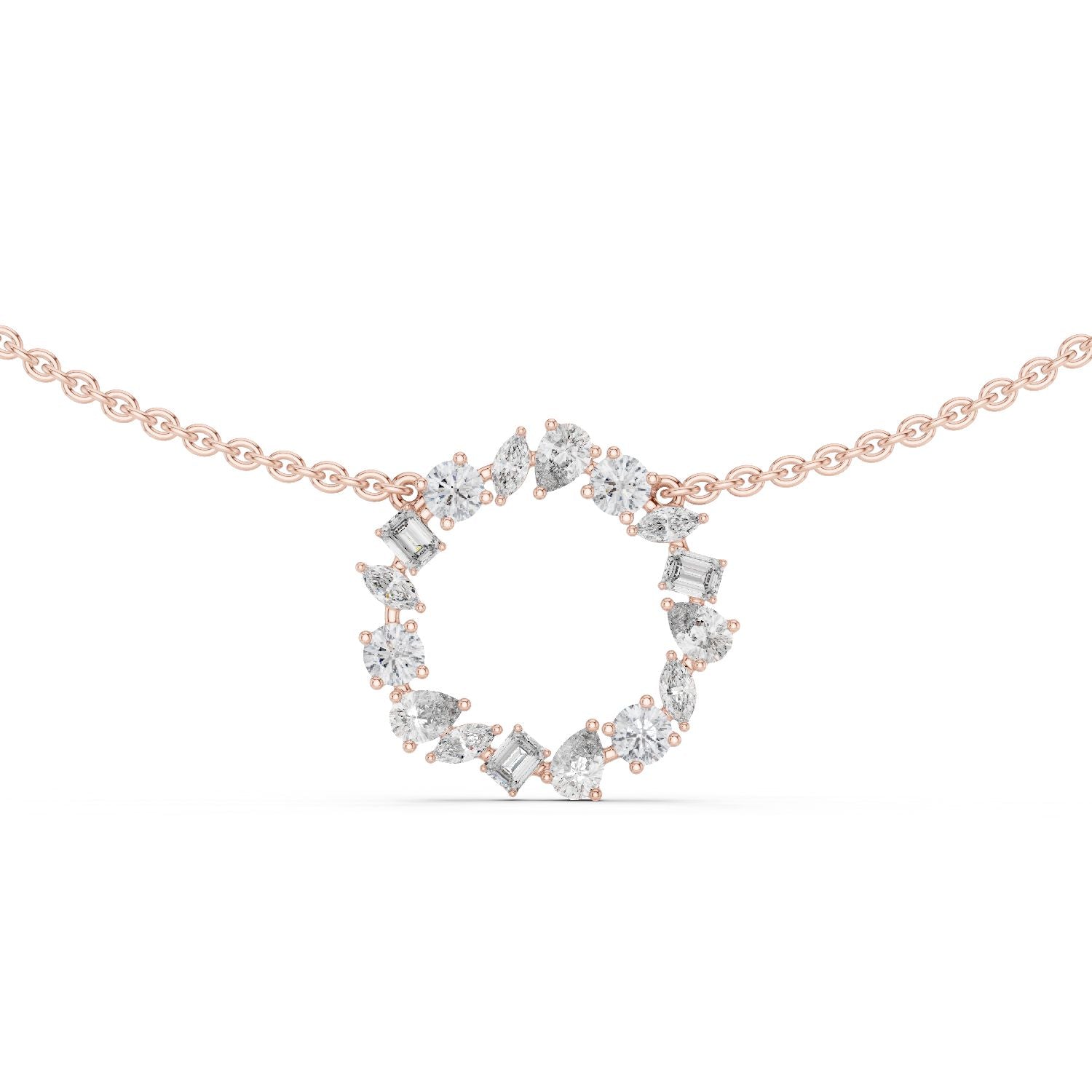 Round Lab Grown Diamond Halo Pendant