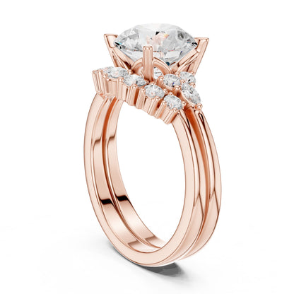 Round Lab Grown Diamond Halo Engagement Ring