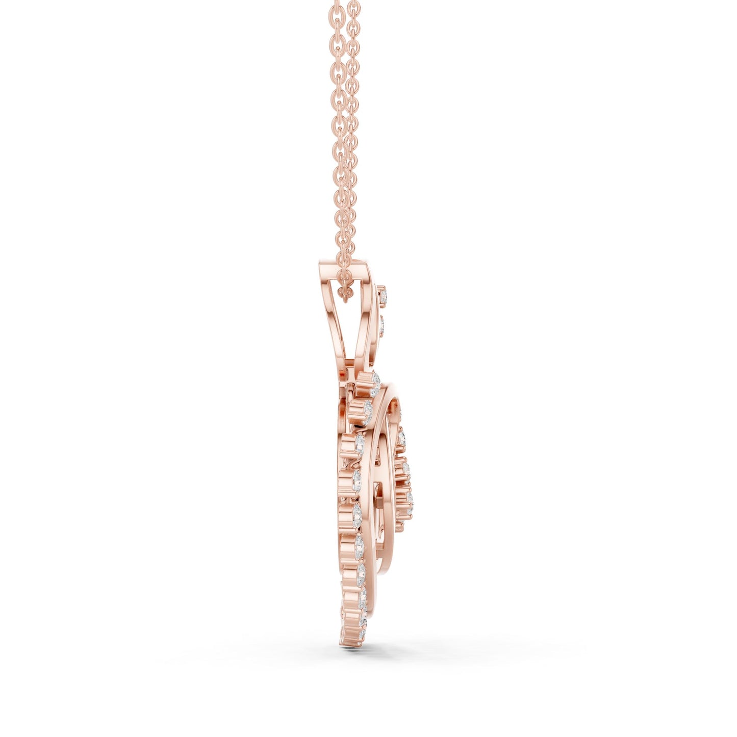 Round Lab Grown Diamond Halo Pendant