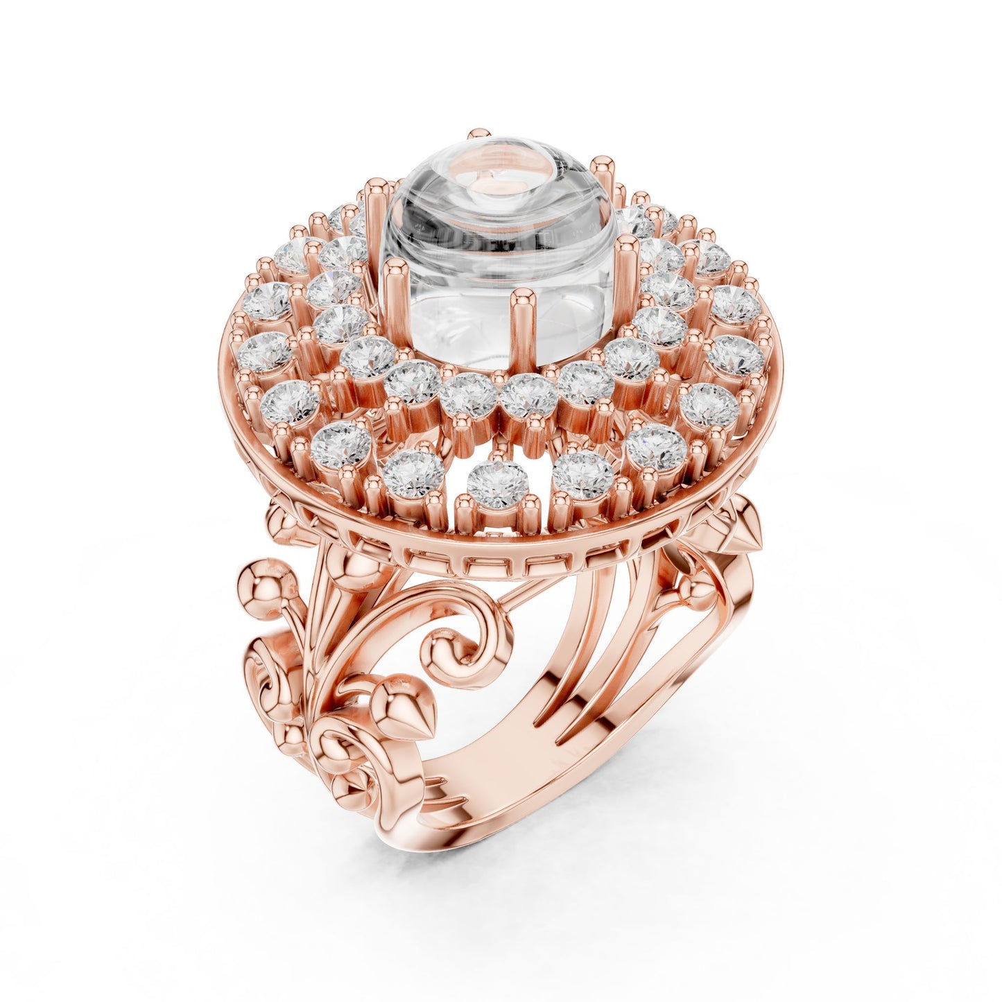 Round Lab Grown Diamond Halo Engagement Ring
