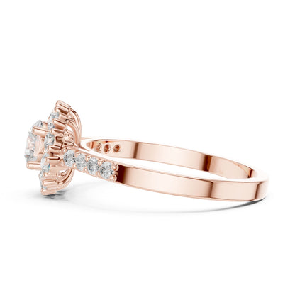 Round Lab Grown Diamond Halo Engagement Ring