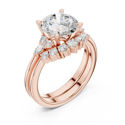 Round Lab Grown Diamond Halo Engagement Ring