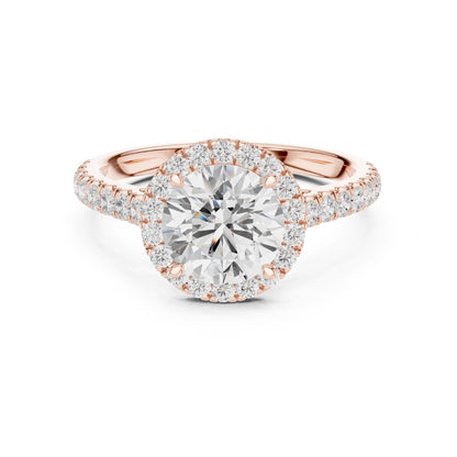 Round Lab Grown Diamond Halo Engagement Ring