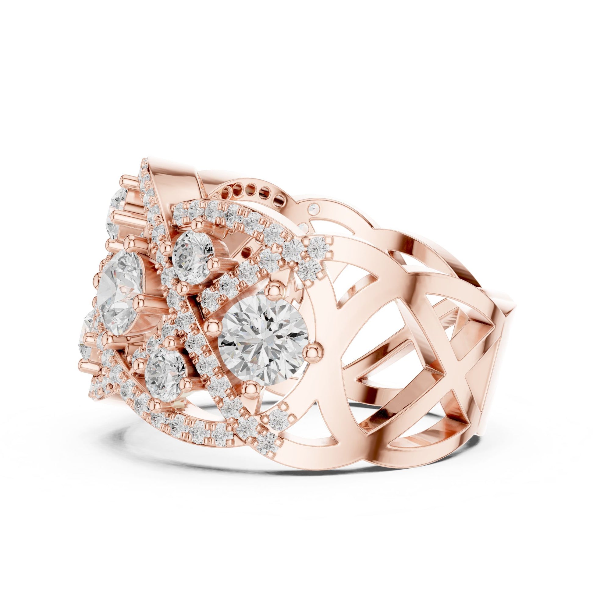 Round Lab Grown Diamond Halo Engagement Ring