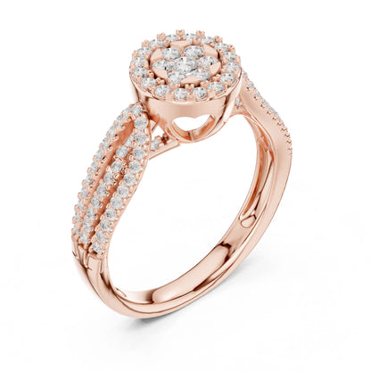 Round Lab Grown Diamond Halo Engagement Ring