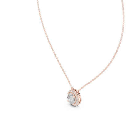 Round Lab Grown Diamond Halo Pendant
