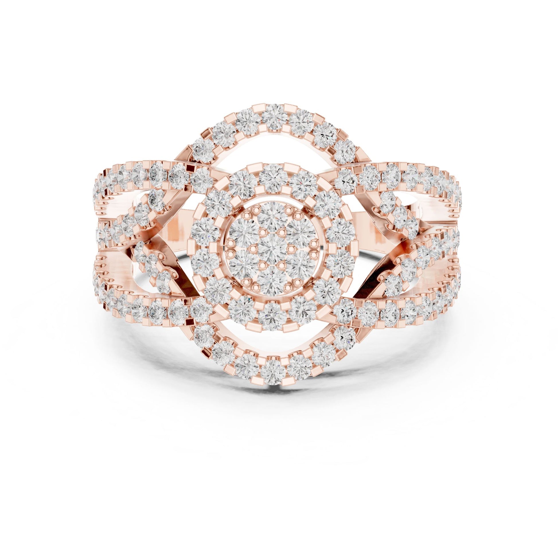 Round Lab Grown Diamond Halo Engagement Ring